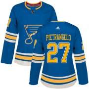 Wholesale Cheap Adidas Blues #27 Alex Pietrangelo Blue Alternate Authentic Women's Stitched NHL Jersey