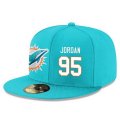 Wholesale Cheap Miami Dolphins #95 Dion Jordan Snapback Cap NFL Player Aqua Green with White Number Stitched Hat