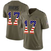 Wholesale Cheap Nike Chargers #17 Philip Rivers Olive/USA Flag Men's Stitched NFL Limited 2017 Salute To Service Jersey