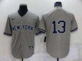 Wholesale Cheap Men's New York Yankees #13 Alex Rodriguez Gray Cool Base Stitched Baseball Jersey