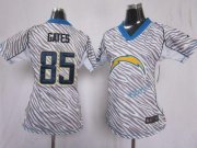 Wholesale Cheap Nike Chargers #85 Antonio Gates Zebra Women's Stitched NFL Elite Jersey