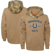 Wholesale Cheap Youth Indianapolis Colts Nike Khaki 2019 Salute to Service Therma Pullover Hoodie