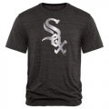 Wholesale Cheap Chicago White Sox Fanatics Apparel Platinum Collection Tri-Blend T-Shirt Black