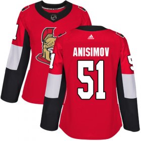 Wholesale Cheap Adidas Senators #51 Artem Anisimov Red Home Authentic Women\'s Stitched NHL Jersey