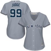 Wholesale Cheap Yankees #99 Aaron Judge Grey Road Women's Stitched MLB Jersey
