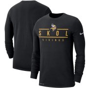 Wholesale Cheap Minnesota Vikings Nike Sideline Local Performance Long Sleeve T-Shirt Black
