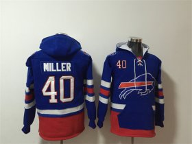 Wholesale Cheap Men\'s Buffalo Bills #40 Von Miller Royal Ageless Must-Have Lace-Up Pullover Hoodie