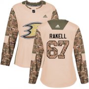 Wholesale Cheap Adidas Ducks #67 Rickard Rakell Camo Authentic 2017 Veterans Day Women's Stitched NHL Jersey