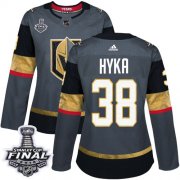 Wholesale Cheap Adidas Golden Knights #38 Tomas Hyka Grey Home Authentic 2018 Stanley Cup Final Women's Stitched NHL Jersey