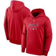 Wholesale Cheap Men's Atlanta Braves Nike Red Authentic Collection Therma Performance Pullover Hoodie