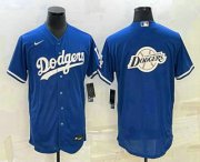 Wholesale Cheap Men's Los Angeles Dodgers Big Logo Blue Flex Base Stitched Baseball Jersey1