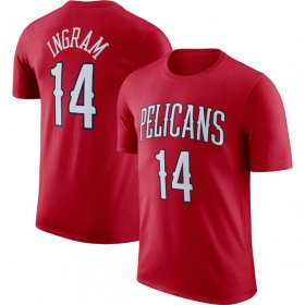 Wholesale Cheap Men\'s New Orleans Pelicans #14 Brandon Ingram Red 2022-23 Statement Edition Name & Number T-Shirt