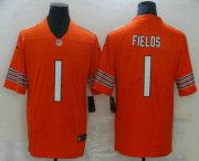 Wholesale Cheap Men's Chicago Bears #1 Justin Fields Orange 2021 Vapor Untouchable Stitched NFL Nike Limited Jersey