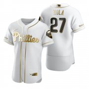 Wholesale Cheap Philadelphia Phillies #27 Aaron Nola White Nike Men's Authentic Golden Edition MLB Jersey
