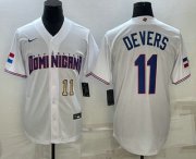 Wholesale Cheap Men's Dominican Republic Baseball #11 Rafael Devers Number 2023 White World Baseball Classic Stitched Jerseys
