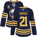 Wholesale Cheap Adidas Sabres #21 Kyle Okposo Navy Blue Home Authentic Women's Stitched NHL Jersey