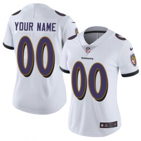 Wholesale Cheap Nike Baltimore Ravens Customized White Stitched Vapor Untouchable Limited Women\'s NFL Jersey