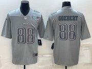 Wholesale Cheap Men's Philadelphia Eagles #88 Dallas Goedert Gray Super Bowl LVII Patch Atmosphere Fashion Stitched Jersey