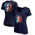 Wholesale Cheap Houston Astros #27 Jose Altuve Majestic Women's 2019 Spring Training Name & Number V-Neck T-Shirt Navy