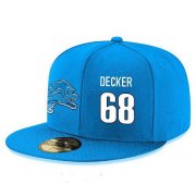 Wholesale Cheap Detroit Lions #68 Taylor Decker Snapback Cap NFL Player Light Blue with White Number Stitched Hat