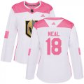 Wholesale Cheap Adidas Golden Knights #18 James Neal White/Pink Authentic Fashion Women's Stitched NHL Jersey