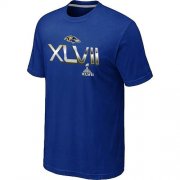 Wholesale Cheap Men's Baltimore Ravens 2012 Super Bowl XLVII On Our Way T-Shirt Blue