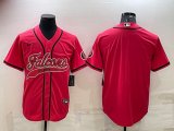 Wholesale Cheap Men's Atlanta Falcons Blank Red With Patch Cool Base Stitched Baseball Jersey