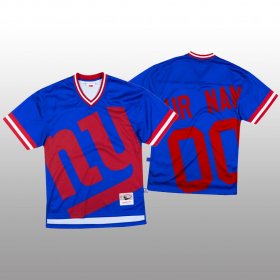 Wholesale Cheap NFL New York Giants Custom Blue Men\'s Mitchell & Nell Big Face Fashion Limited NFL Jersey