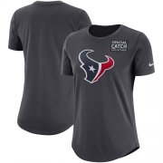 Wholesale Cheap NFL Women's Houston Texans Nike Anthracite Crucial Catch Tri-Blend Performance T-Shirt