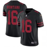 Wholesale Cheap Nike 49ers #16 Joe Montana Black Alternate Men's Stitched NFL Vapor Untouchable Limited Jersey