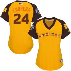 Wholesale Cheap Tigers #24 Miguel Cabrera Gold 2016 All-Star American League Women\'s Stitched MLB Jersey