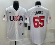 Wholesale Cheap Men's USA Baseball #65 Nestor Cortes 2023 White World Classic Stitched Jerseys