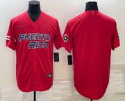 Wholesale Cheap Men's Puerto Rico Baseball Blank 2023 Red World Baseball Classic Stitched Jerseys