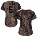 Wholesale Cheap Braves #5 Freddie Freeman Camo Realtree Collection Cool Base Women's Stitched MLB Jersey