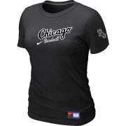 Wholesale Cheap Women's Chicago White Sox Nike Away Practice MLB T-Shirt Black
