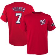 Wholesale Cheap Washington Nationals #7 Trea Turner Majestic Youth 2019 World Series Champions Name & Number T-Shirt Red