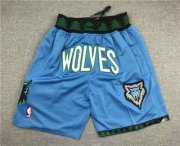 Wholesale Cheap Men's Minnesota Timberwolves 2003-04 Blue Just Don Shorts Swingman Shorts
