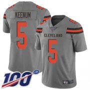 Wholesale Cheap Nike Browns #5 Case Keenum Gray Men's Stitched NFL Limited Inverted Legend 100th Season Jersey