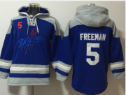 Wholesale Cheap Men's Los Angeles Dodgers #5 Freddie Freeman Blue Ageless Must Have Lace Up Pullover Hoodie