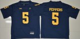 Wholesale Cheap Men's Michigan Wolverines #5 Jabrill Peppers Navy Blue Stitched NCAA Brand Jordan College Football Jersey