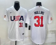 Wholesale Cheap Men's USA Baseball #31 Cedric Mullins Number 2023 White World Classic Stitched Jersey
