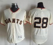 Wholesale Cheap Giants #28 Buster Posey Cream Flexbase Authentic Collection Stitched MLB Jersey