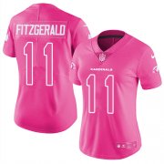 Wholesale Cheap Nike Cardinals #11 Larry Fitzgerald Pink Women's Stitched NFL Limited Rush Fashion Jersey