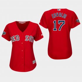 Wholesale Cheap Red Sox #17 Nathan Eovaldi Red Alternate 2018 World Series Women\'s Stitched MLB Jersey