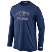 Wholesale Cheap Nike Los Angeles Chargers Heart & Soul Long Sleeve T-Shirt Dark Blue