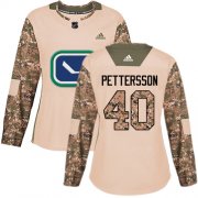 Wholesale Cheap Adidas Canucks #40 Elias Pettersson Camo Authentic 2017 Veterans Day Women's Stitched NHL Jersey