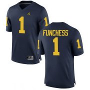 Wholesale Cheap Men's Michigan Wolverines #1 Devin Funchess Navy Blue Stitched College Football Brand Jordan NCAA Jersey