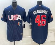 Wholesale Cheap Men's USA Baseball #46 Paul Goldschmidt 2023 Navy World Baseball Classic Stitched Jerseys