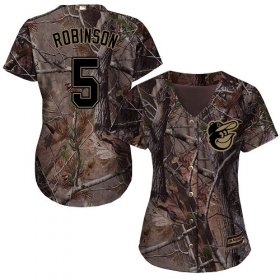 Wholesale Cheap Orioles #5 Brooks Robinson Camo Realtree Collection Cool Base Women\'s Stitched MLB Jersey