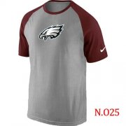 Wholesale Cheap Nike Philadelphia Eagles Ash Tri Big Play Raglan NFL T-Shirt Grey/Red